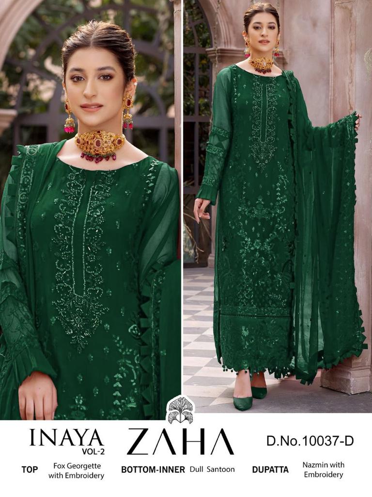 Inaya Vol 2 By Zaha Heavy Georgette Pakistani Suits Wholesale Price In Surat